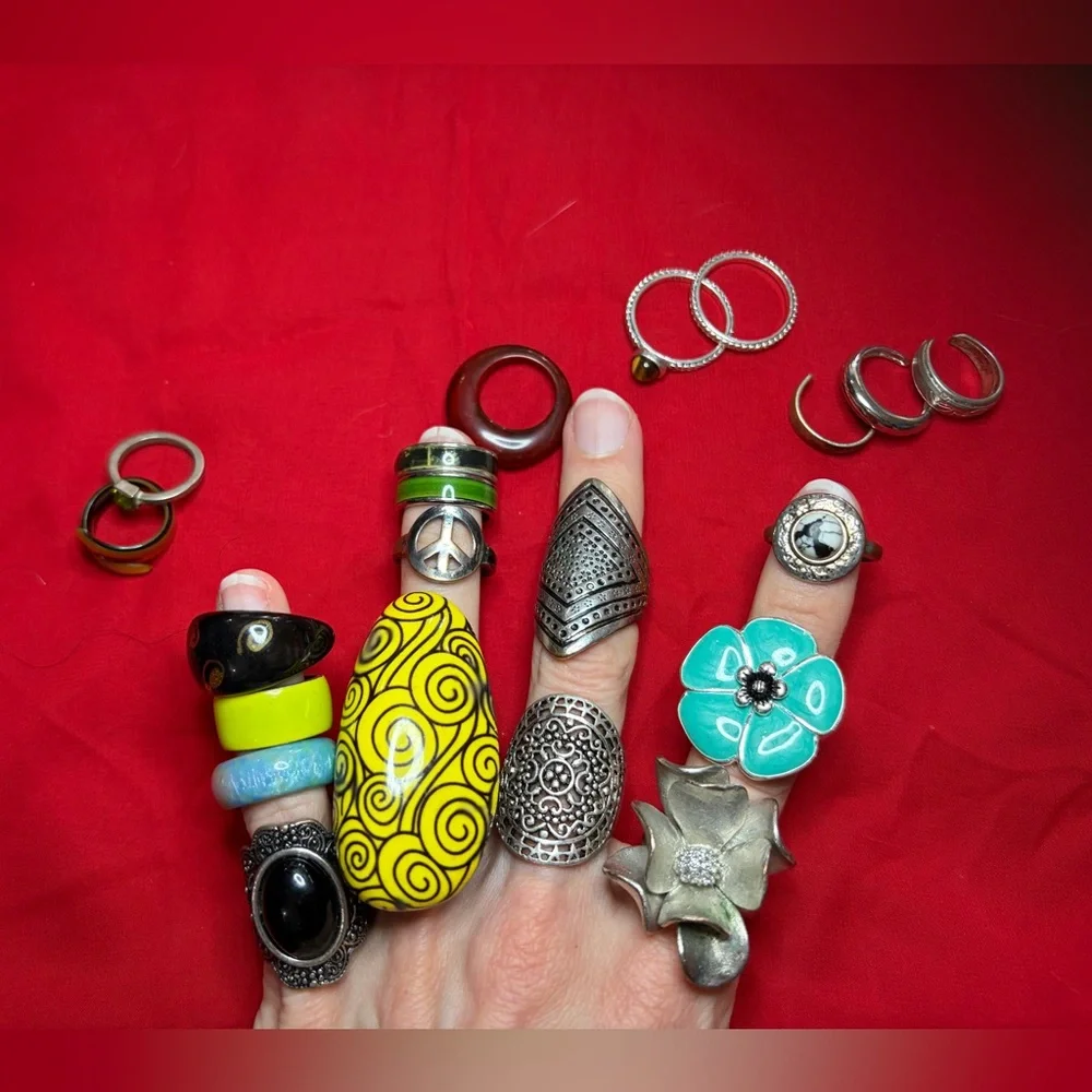 Vintage 90s boho Ring Lot of 21